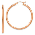 Load image into Gallery viewer, 14K Rose Gold Classic Round Hoop Earrings 39mm x 2.5mm
