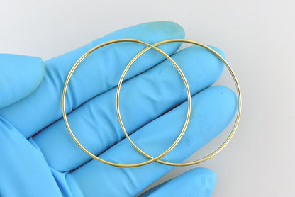 14k yellow gold extra large endless round hoop earrings 45mm x 1.25mm