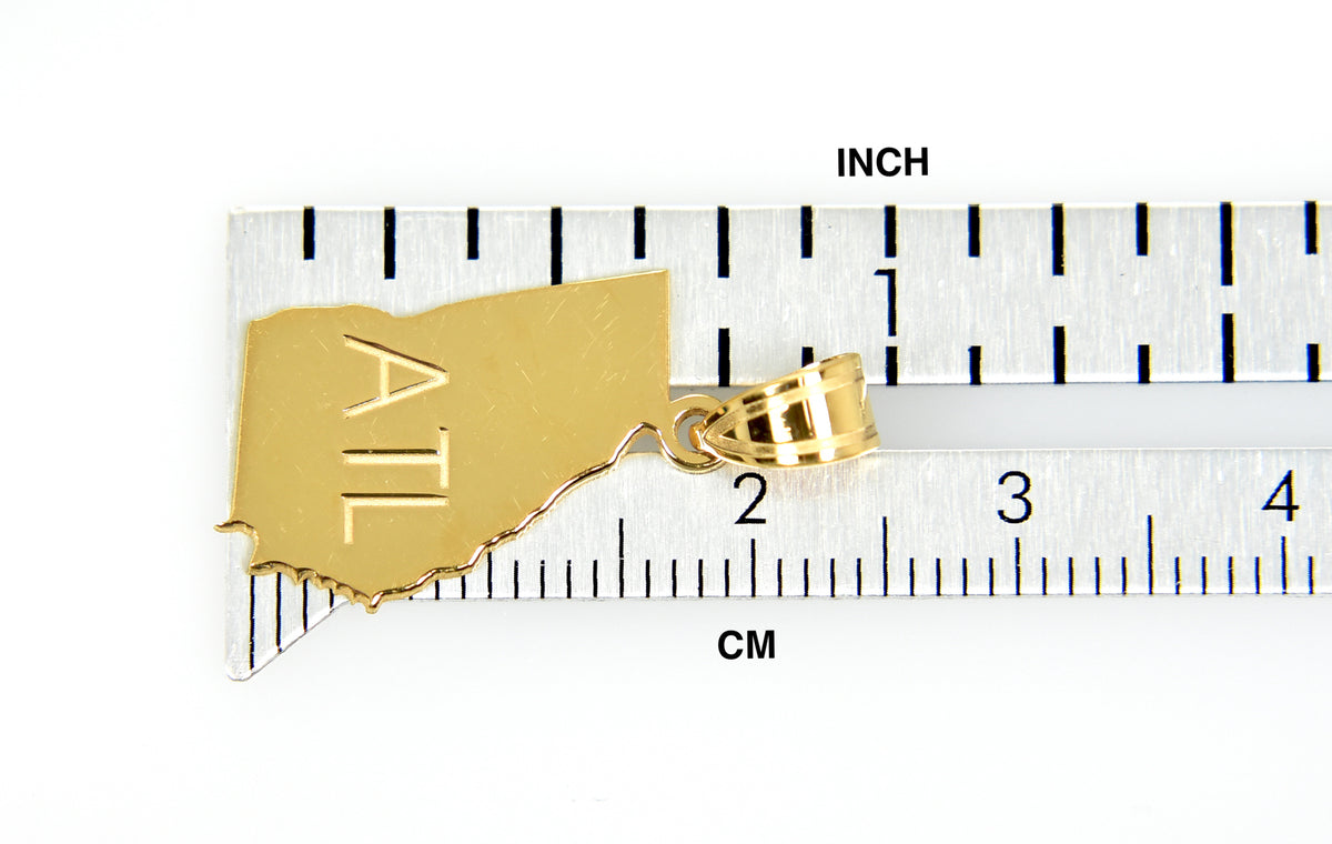 14k gold or sterling silver georgia ga state map pendant charm personalized monogram