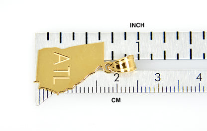 14k gold or sterling silver georgia ga state map pendant charm personalized monogram