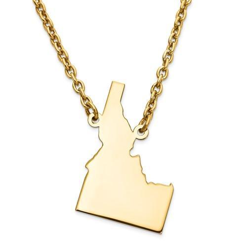 14k gold or sterling silver idaho id state name necklace personalized monogram