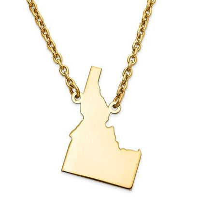 14k gold or sterling silver idaho id state name necklace personalized monogram
