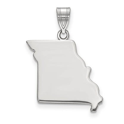 14k gold or sterling silver missouri mo state map pendant charm personalized monogram
