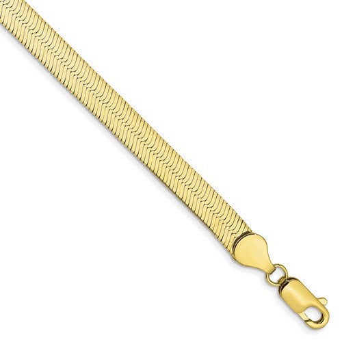 10k yellow gold 5.5mm silky herringbone bracelet anklet choker necklace pendant chain