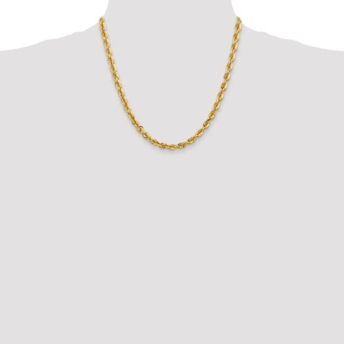 14k solid yellow gold 5.5mm diamond cut rope bracelet anklet choker necklace pendant chain