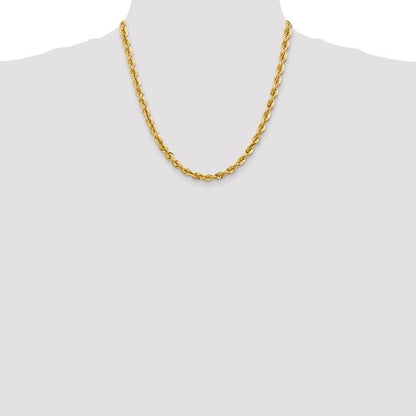 14k solid yellow gold 5.5mm diamond cut rope bracelet anklet choker necklace pendant chain