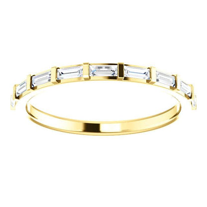 platinum 14k yellow white rose gold 1/4 ctw diamond baguette wedding anniversary band ring