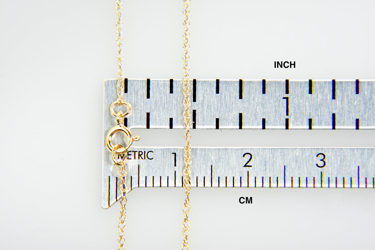 14k yellow gold 0.6mm thin cable rope necklace choker pendant chain