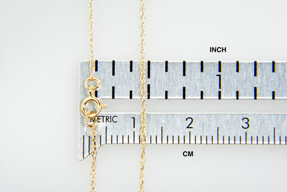 14k yellow gold 0.6mm thin cable rope necklace choker pendant chain