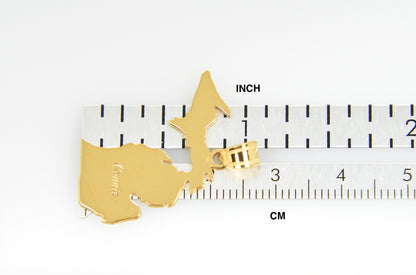 14k gold or sterling silver michigan mi state map pendant charm personalized monogram
