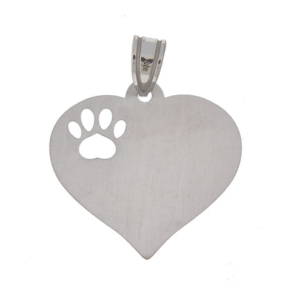 14k 10k yellow rose white gold or sterling silver paw print cut out personalized pendant charm