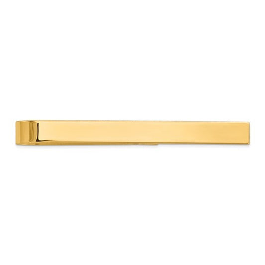 14k yellow gold engravable tie bar clip personalized engraved monogram