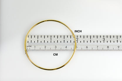 14k yellow gold large endless round hoop earrings 50mm x 1.5mm