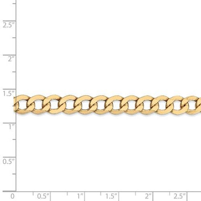 14k yellow gold 7mm curb link bracelet anklet choker necklace pendant chain