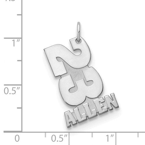 14k 10k yellow white gold sterling silver stacked number name pendant charm custom made personalized