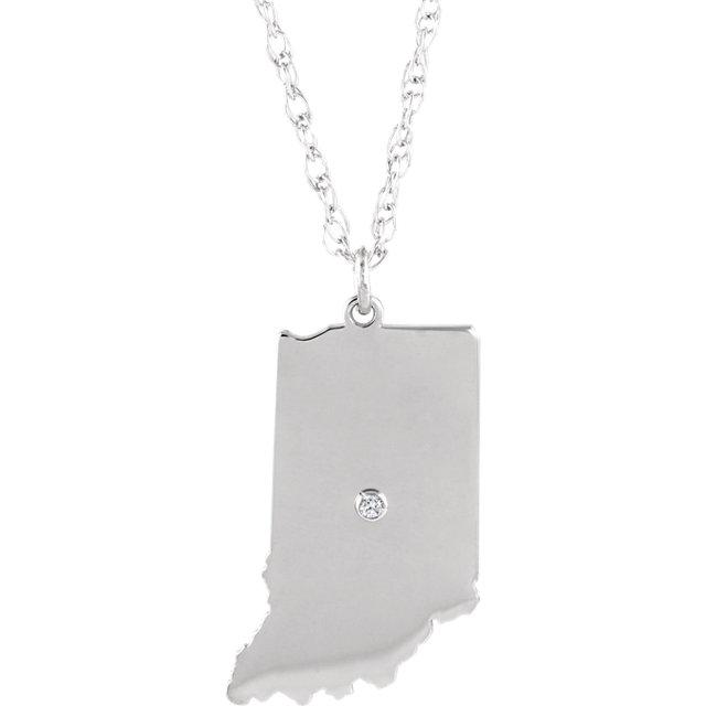 14k 10k yellow rose white gold diamond silver indiana in state map personalized city necklace