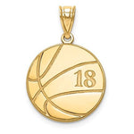 Load image into Gallery viewer, 14k 10k Gold Sterling Silver Basketball Personalized Engraved Pendant
