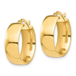 Lataa kuva Galleria-katseluun, 14k Yellow Gold Round Square Tube Hoop Earrings 18mm x 7mm
