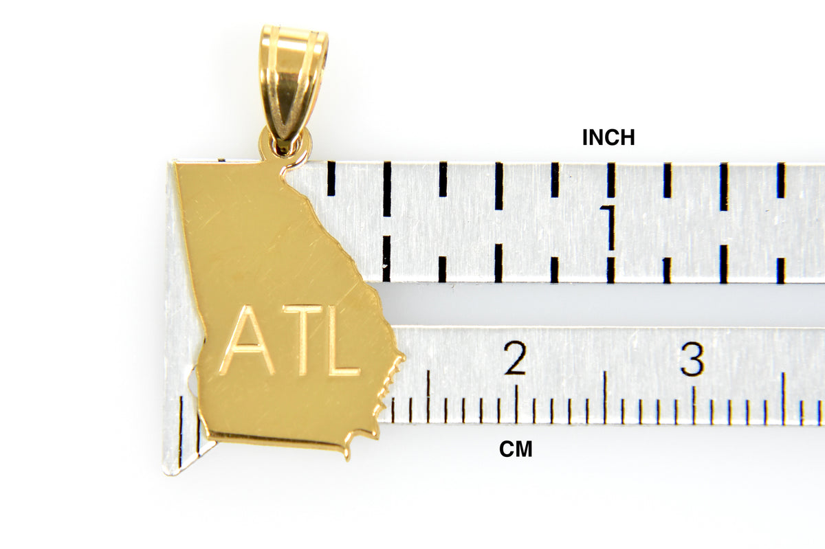 14k gold or sterling silver georgia ga state map pendant charm personalized monogram
