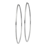 Carica l&#39;immagine nel visualizzatore di Gallery, 14k White Gold Large Round Endless Hoop Earrings 60mm x 1.20mm
