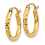 Load image into Gallery viewer, 14k Yellow Gold Diamond Cut Classic Round Hoop Earrings 15mm x 2mm
