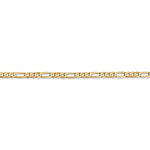 Kép betöltése a galériamegjelenítőbe: 14K Yellow Gold 2.75mm Flat Figaro Bracelet Anklet Choker Necklace Pendant Chain
