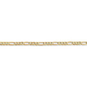 14K Yellow Gold 2.75mm Flat Figaro Bracelet Anklet Choker Necklace Pendant Chain