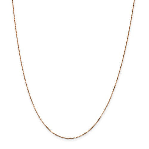 14k Rose Gold 0.7mm Box Link Bracelet Anklet Choker Necklace Pendant Chain