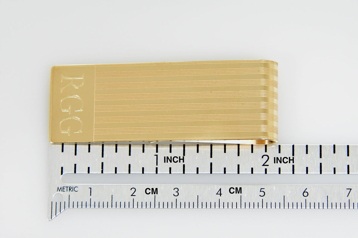 14k solid yellow gold money clip personalized engraved monogram