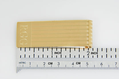 14k solid yellow gold money clip personalized engraved monogram