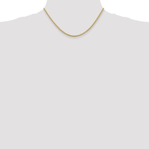 14k yellow gold 2.8mm spiga wheat bracelet anklet choker necklace pendant chain