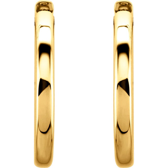14k solid yellow rose white gold 24mm round endless hinged hoop earrings custom made to order