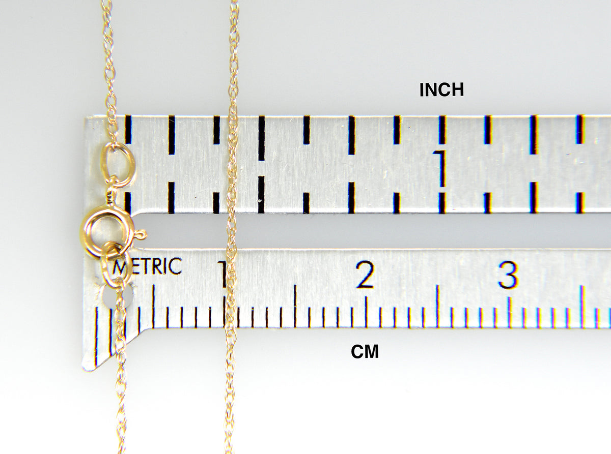 14k yellow gold 0.5mm thin cable rope necklace choker pendant chain