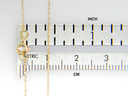 14k yellow gold 0.5mm thin cable rope necklace choker pendant chain