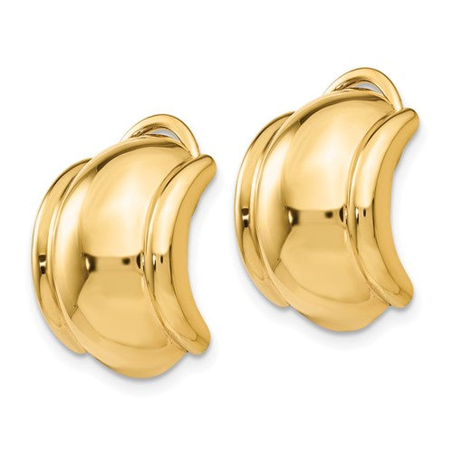 14k yellow gold non pierced clip on earrings