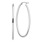 Load image into Gallery viewer, 14k White Gold Classic Large Oval Hoop Earrings 50mm x 21mm x 2mm
