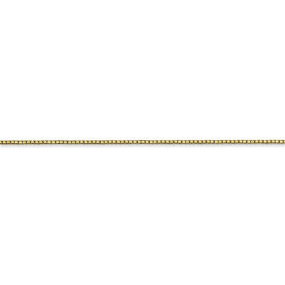 10k yellow gold 0.90mm box bracelet anklet choker necklace pendant chain