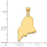 Load image into Gallery viewer, 14K Gold or Sterling Silver Maine ME State Map Pendant Charm Personalized Monogram
