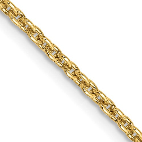14k yellow gold 2mm round open link cable bracelet anklet choker necklace pendant chain
