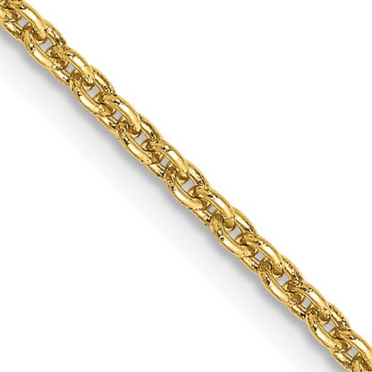 14k yellow gold 2mm round open link cable bracelet anklet choker necklace pendant chain