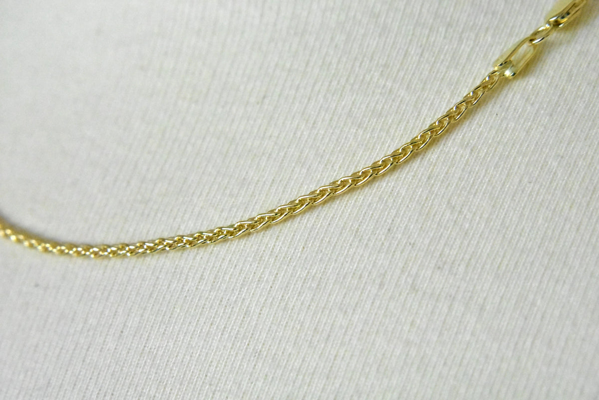 14k yellow gold 1.75mm parisian wheat bracelet anklet choker necklace pendant chain
