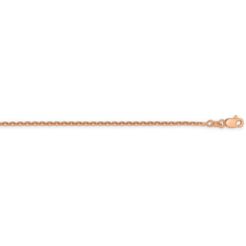 14k rose gold 1.65mm diamond cut cable necklace pendant choker chain
