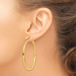 Load image into Gallery viewer, 14K Yellow Gold Square Tube Round Hoop Earrings 50mm x 3mm
