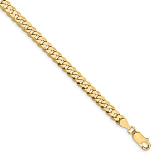 14k yellow gold 4.75mm beveled curb link bracelet anklet choker necklace pendant chain
