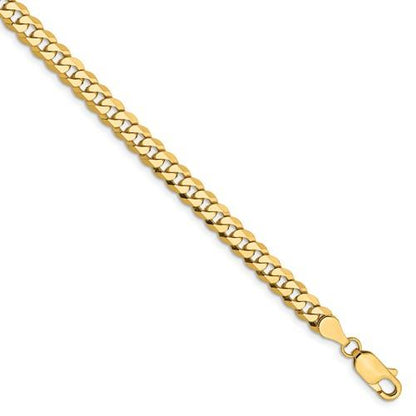 14k yellow gold 4.75mm beveled curb link bracelet anklet choker necklace pendant chain