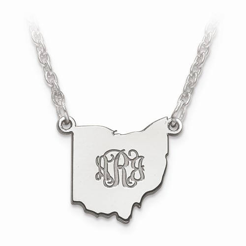 14k gold or sterling silver colorado co state necklace personalized monogram