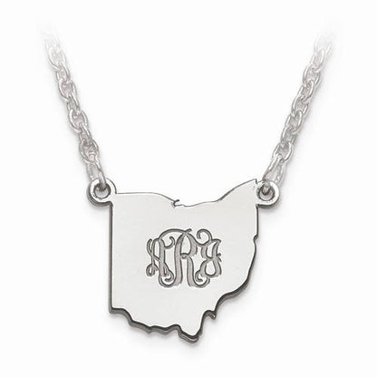 14k gold or sterling silver colorado co state necklace personalized monogram