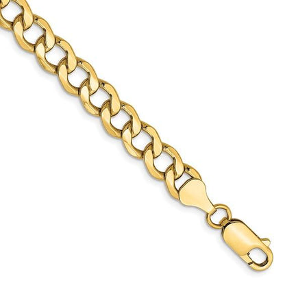 14k yellow gold 7mm curb link bracelet anklet choker necklace pendant chain