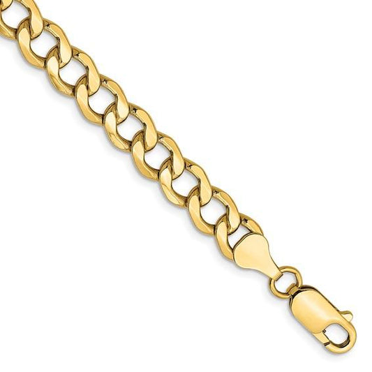 14k yellow gold 7mm curb link bracelet anklet choker necklace pendant chain