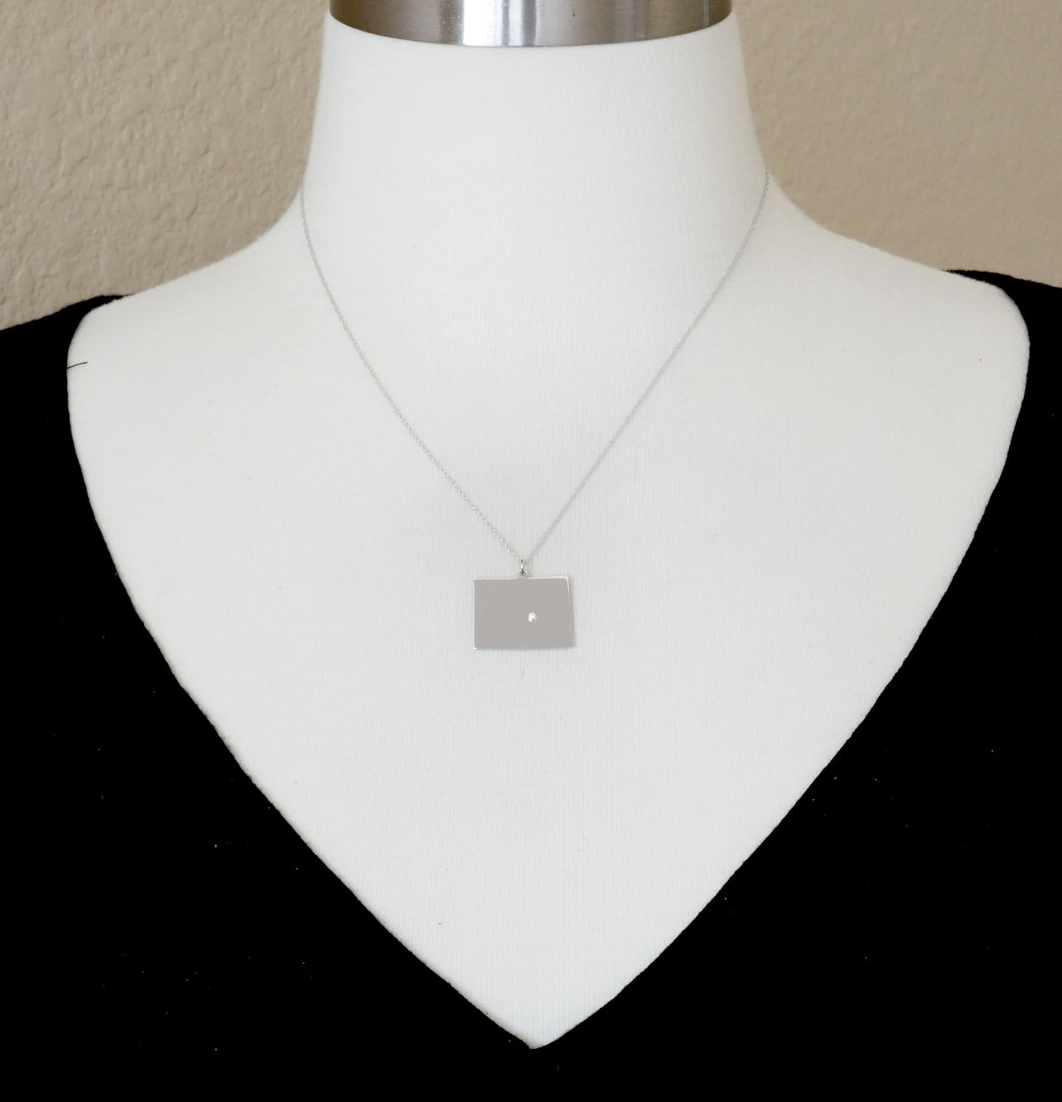 14k 10k yellow rose white gold diamond silver colorado co state map personalized city necklace